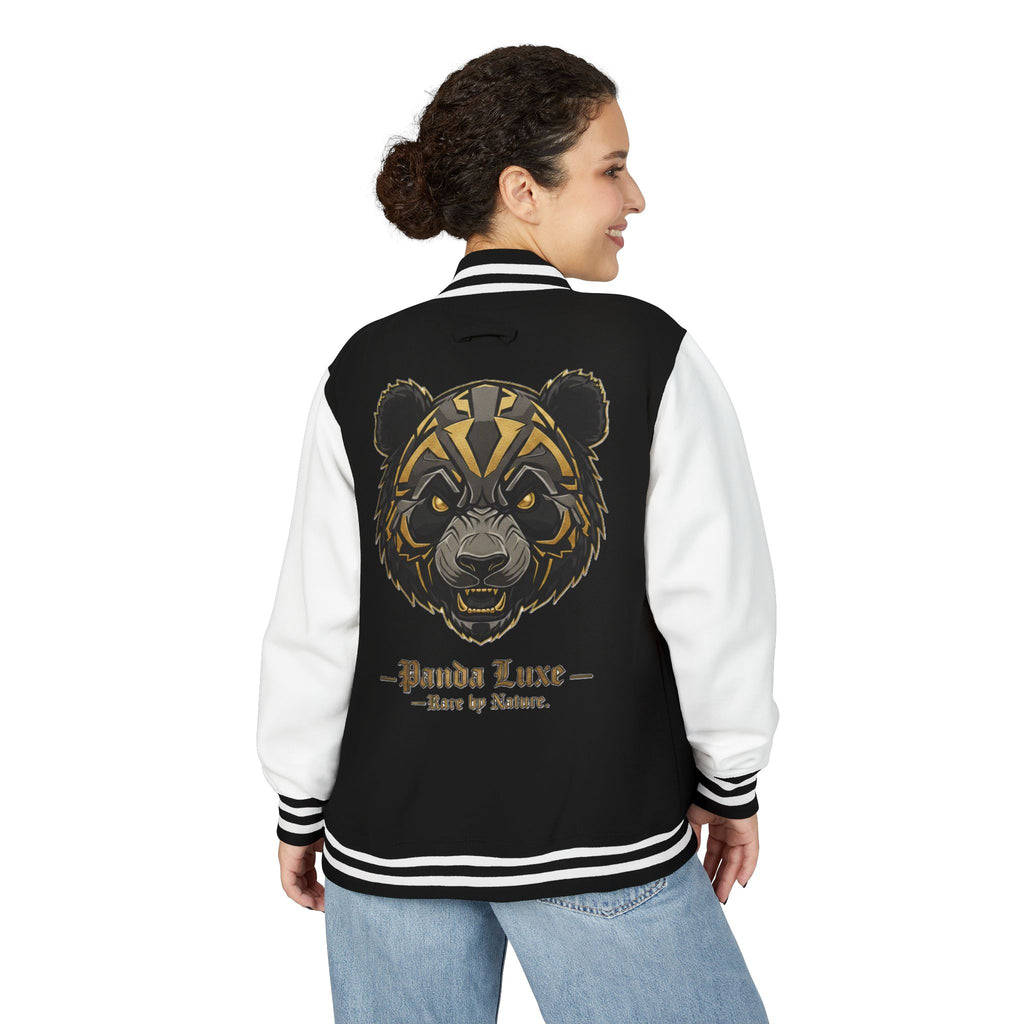 Panda Luxe Letterman Jacket — Gold Bear Varsity