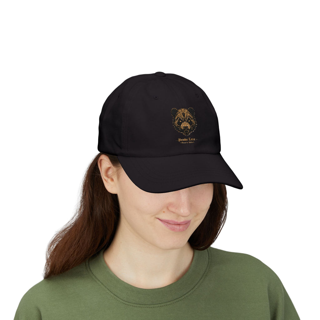 Embroidered Gold Panda luxe Hat