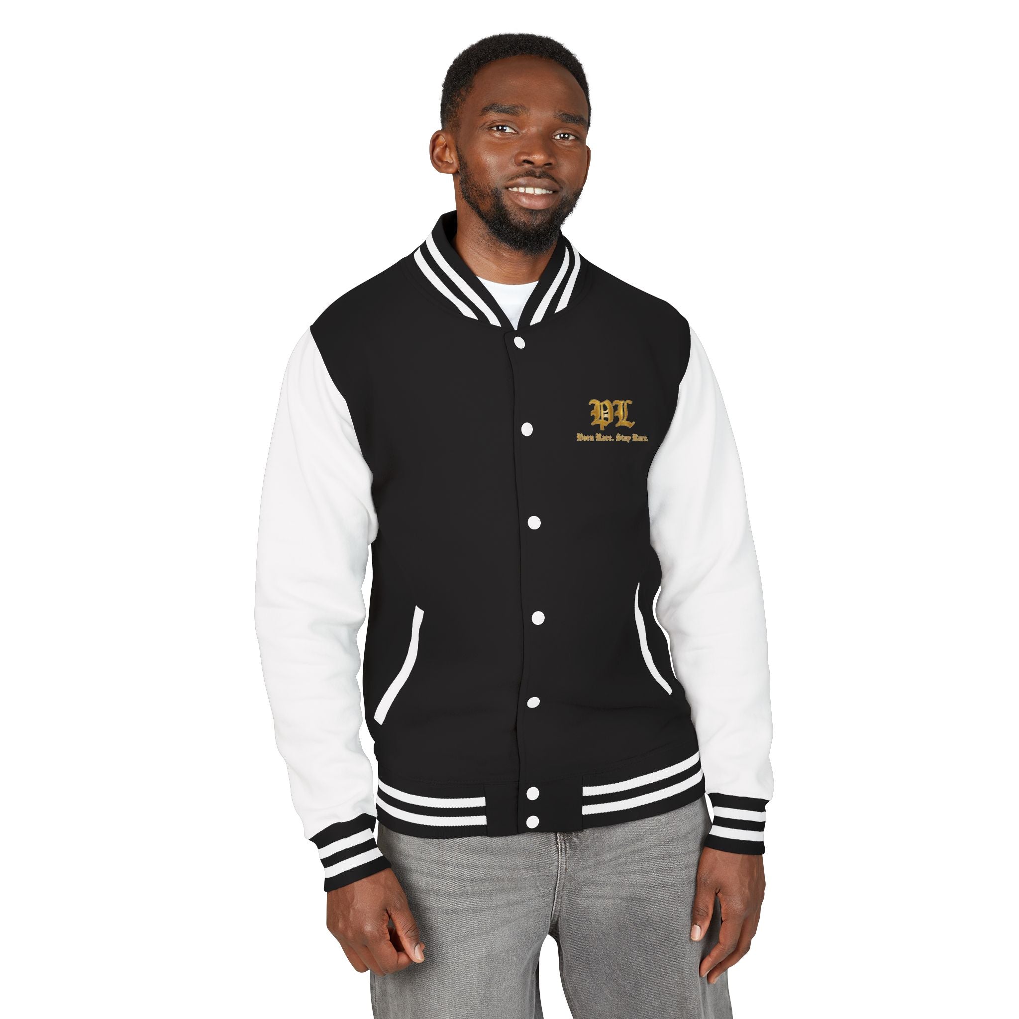 Panda Luxe Letterman Jacket — Gold Bear Varsity